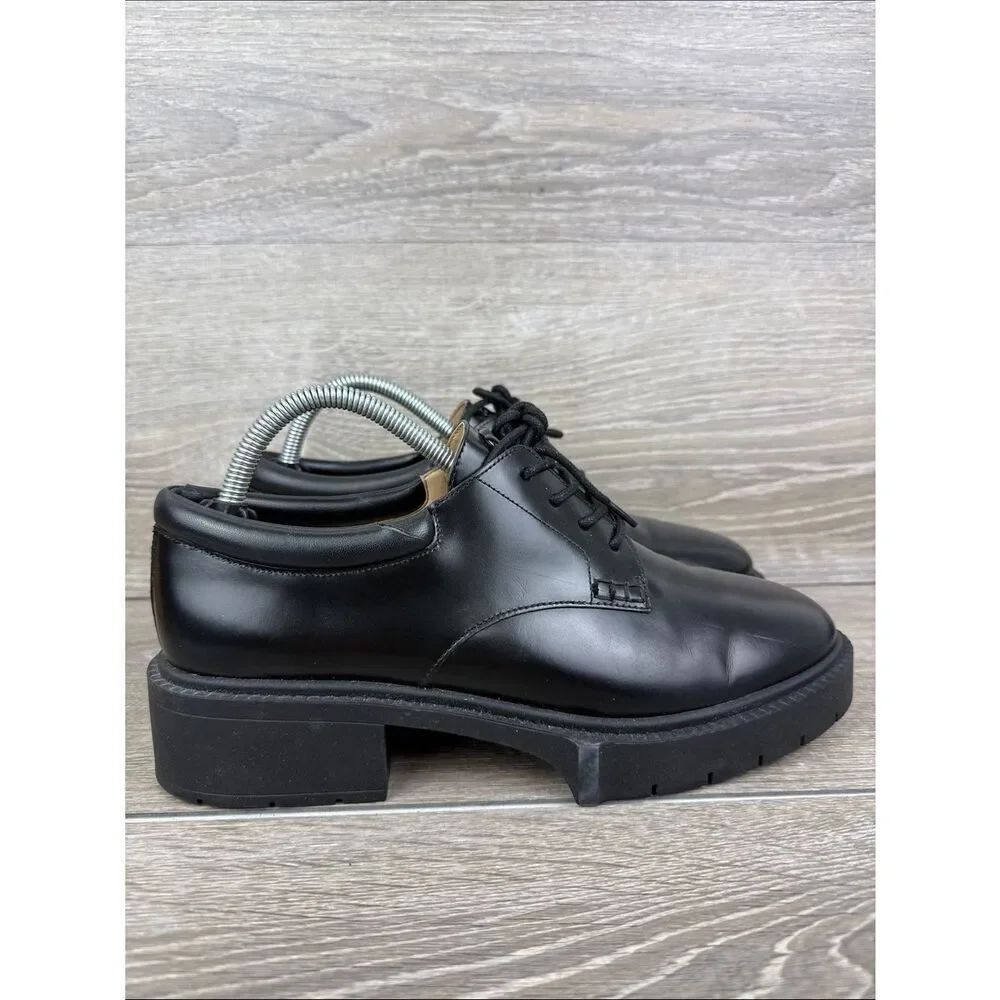 Coach Lyla Platforms Derby Oxford Women’s Sz 9.5B/EU 40 Black Leather Shoes